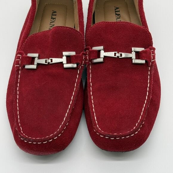 Alfani Red Suede Horsebit Loafer Driving Moccasins Shoes \
